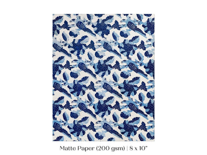 Blue Bird and Flower Quilt Print | P157 - Single Art Prints - Piccolo Fiore Prints