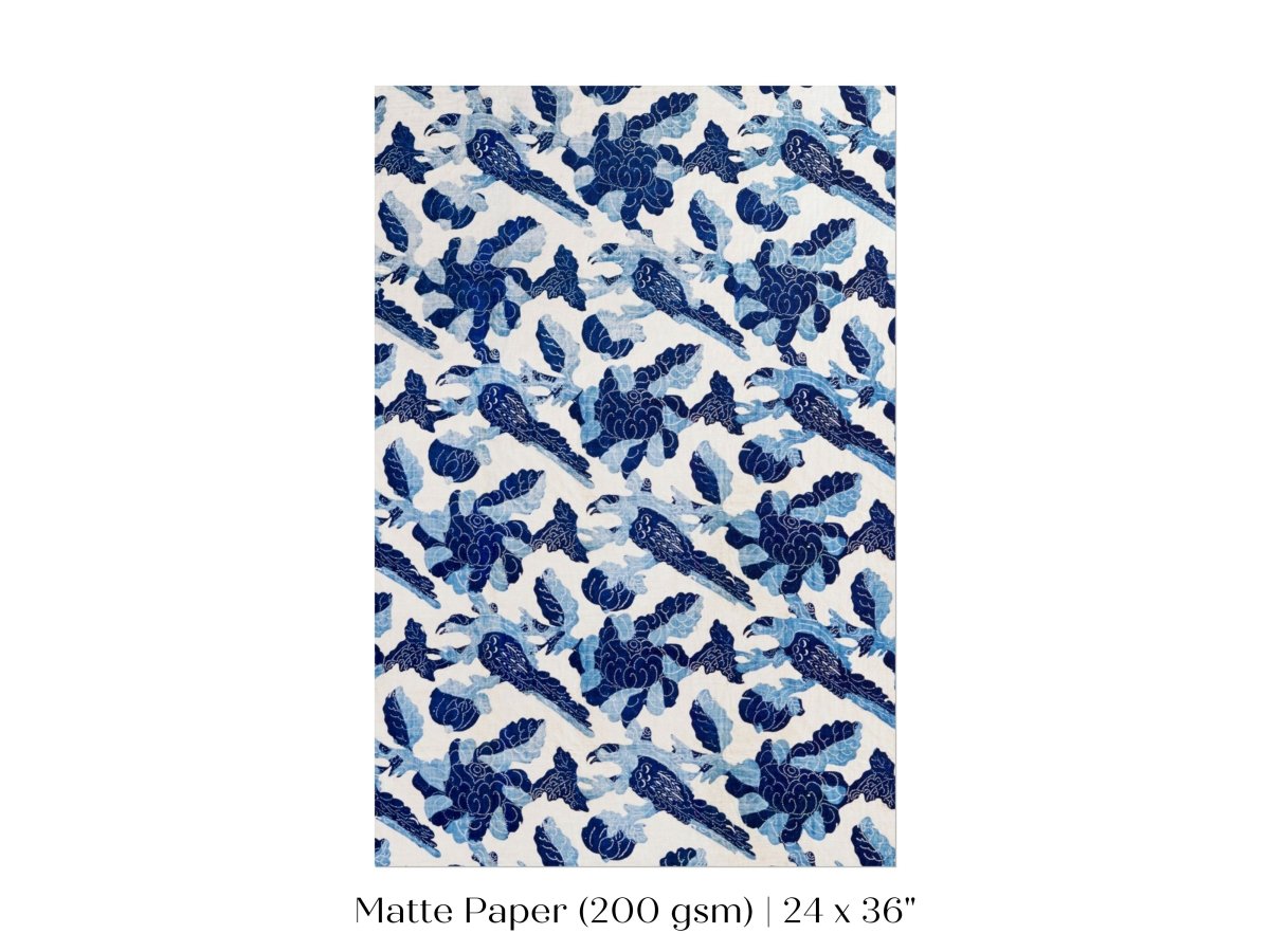 Blue Bird and Flower Quilt Print | P157 - Single Art Prints - Piccolo Fiore Prints