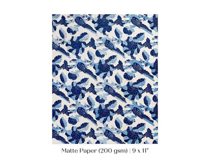 Blue Bird and Flower Quilt Print | P157 - Single Art Prints - Piccolo Fiore Prints