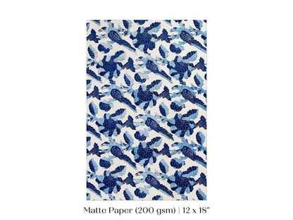 Blue Bird and Flower Quilt Print | P157 - Single Art Prints - Piccolo Fiore Prints