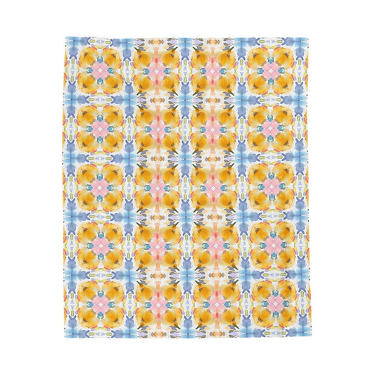Bold Bloom Floral Cross | Minky Throw Blanket - Minky Throw Blanket - Piccolo Fiore Prints