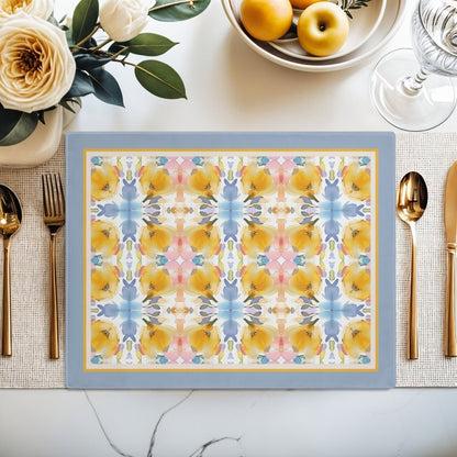 Bold Bloom Floral Cross | Placemat - Cotton Twill Placemat - Piccolo Fiore Prints