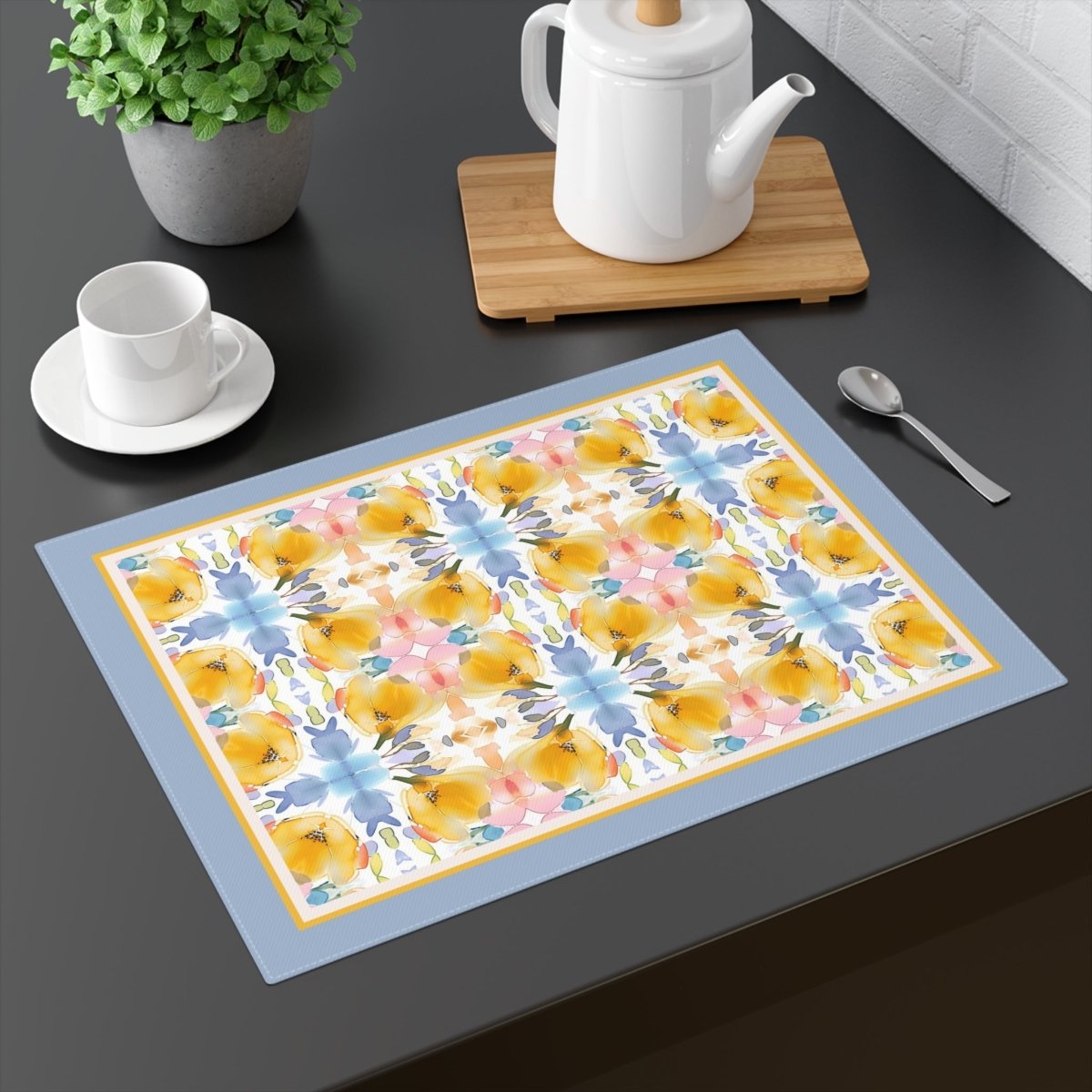 Bold Bloom Floral Cross | Placemat - Cotton Twill Placemat - Piccolo Fiore Prints