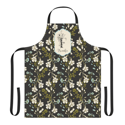 Botanical Monogram in Black and Cream | Apron - Aprons - Piccolo Fiore Prints