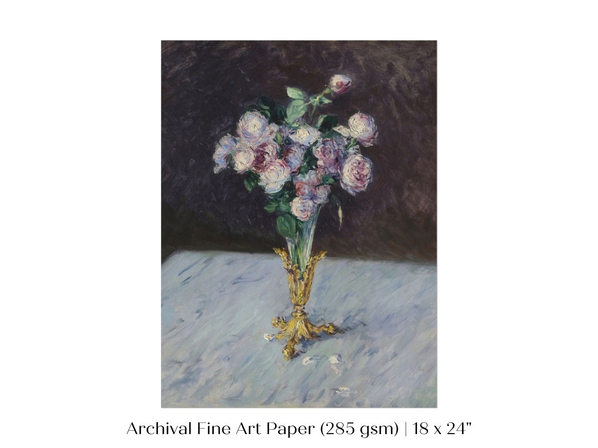 Bouquet of Roses in Crystal Vase | P559 - Single Art Prints - Piccolo Fiore Prints