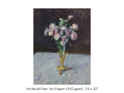 Bouquet of Roses in Crystal Vase | P559 - Single Art Prints - Piccolo Fiore Prints