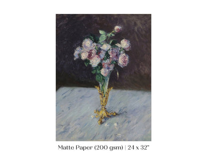 Bouquet of Roses in Crystal Vase | P559 - Single Art Prints - Piccolo Fiore Prints