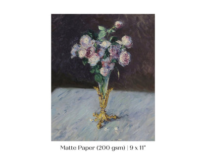 Bouquet of Roses in Crystal Vase | P559 - Single Art Prints - Piccolo Fiore Prints