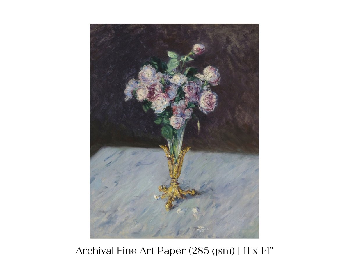 Bouquet of Roses in Crystal Vase | P559 - Single Art Prints - Piccolo Fiore Prints
