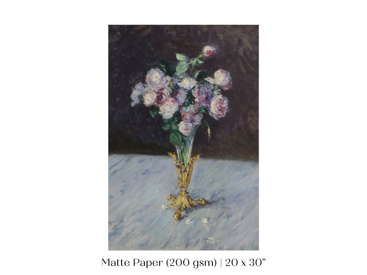 Bouquet of Roses in Crystal Vase | P559 - Single Art Prints - Piccolo Fiore Prints
