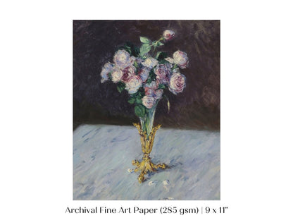 Bouquet of Roses in Crystal Vase | P559 - Single Art Prints - Piccolo Fiore Prints