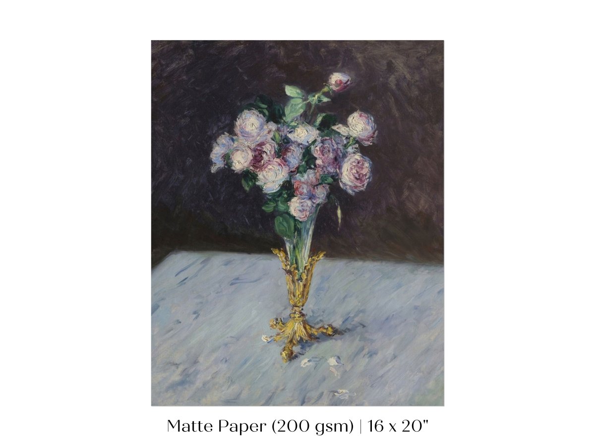 Bouquet of Roses in Crystal Vase | P559 - Single Art Prints - Piccolo Fiore Prints