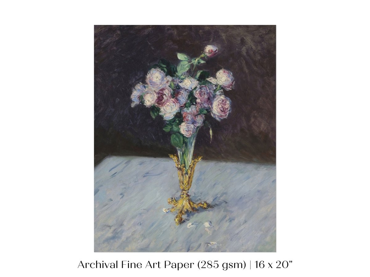 Bouquet of Roses in Crystal Vase | P559 - Single Art Prints - Piccolo Fiore Prints