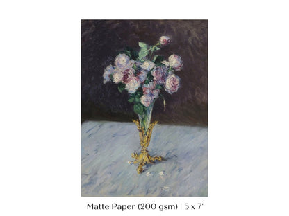 Bouquet of Roses in Crystal Vase | P559 - Single Art Prints - Piccolo Fiore Prints