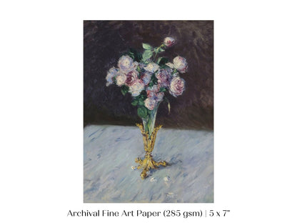 Bouquet of Roses in Crystal Vase | P559 - Single Art Prints - Piccolo Fiore Prints