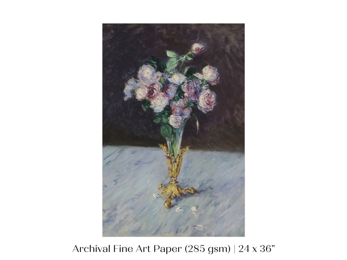 Bouquet of Roses in Crystal Vase | P559 - Single Art Prints - Piccolo Fiore Prints