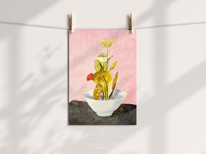 Bowl of Flowers | P133 - Single Art Prints - Piccolo Fiore Prints