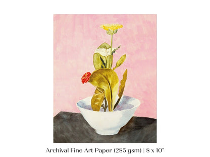 Bowl of Flowers | P133 - Single Art Prints - Piccolo Fiore Prints