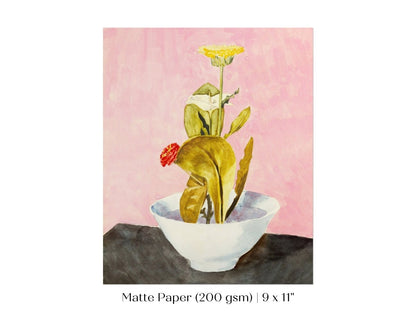 Bowl of Flowers | P133 - Single Art Prints - Piccolo Fiore Prints