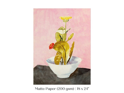Bowl of Flowers | P133 - Single Art Prints - Piccolo Fiore Prints