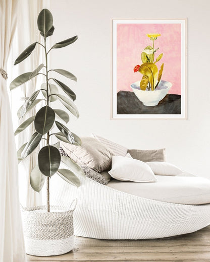 Bowl of Flowers | P133 - Single Art Prints - Piccolo Fiore Prints