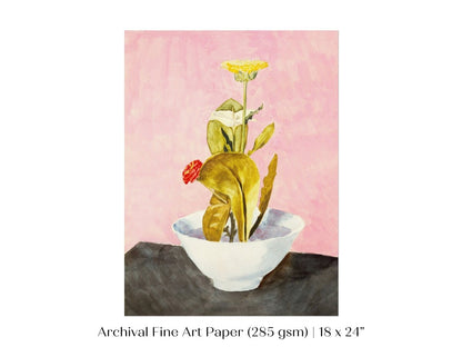 Bowl of Flowers | P133 - Single Art Prints - Piccolo Fiore Prints