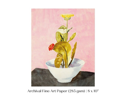 Bowl of Flowers | P133 - Single Art Prints - Piccolo Fiore Prints