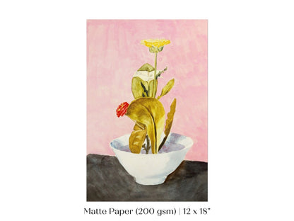 Bowl of Flowers | P133 - Single Art Prints - Piccolo Fiore Prints