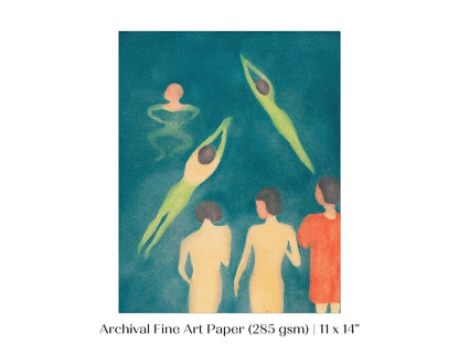Boys Bathing | P38 - Single Art Prints - Piccolo Fiore Prints
