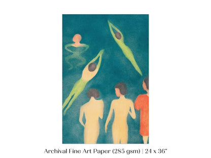 Boys Bathing | P38 - Single Art Prints - Piccolo Fiore Prints