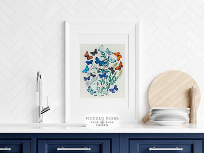 Butterflies and Caterpillars | P101 - Single Art Prints - Piccolo Fiore Prints