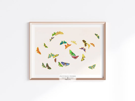 Butterflies | Vintage Japanese Art | P495 - Single Art Prints - Piccolo Fiore Prints