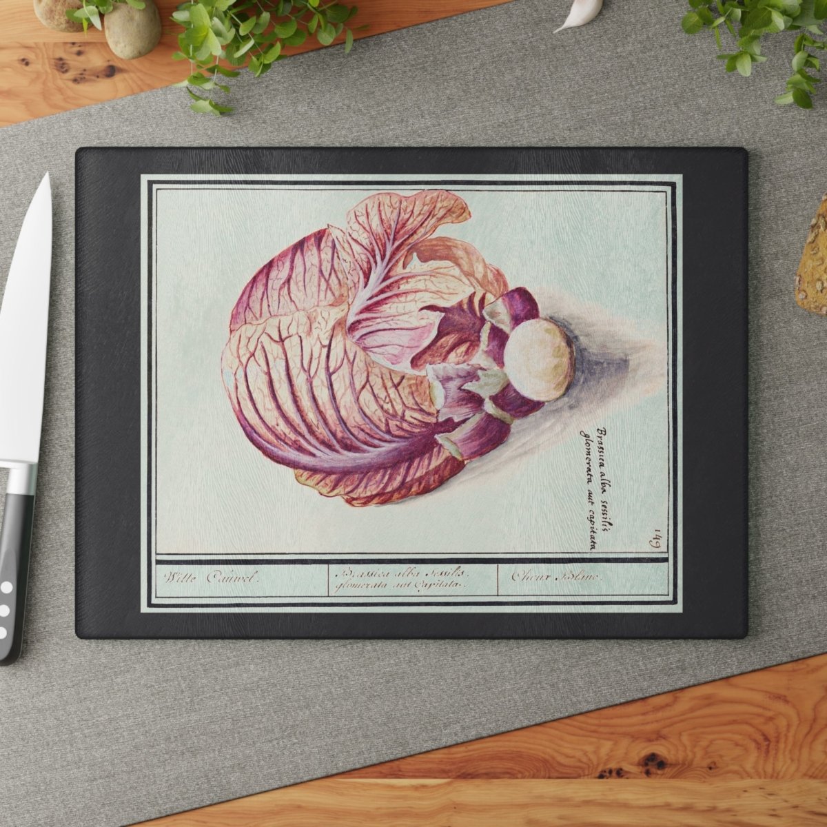 Cabbage | Glass Chopping Board - Glass Chopping Board - Piccolo Fiore Prints