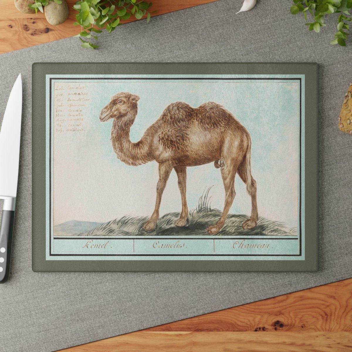 Camel | Glass Chopping Board - Glass Chopping Board - Piccolo Fiore Prints