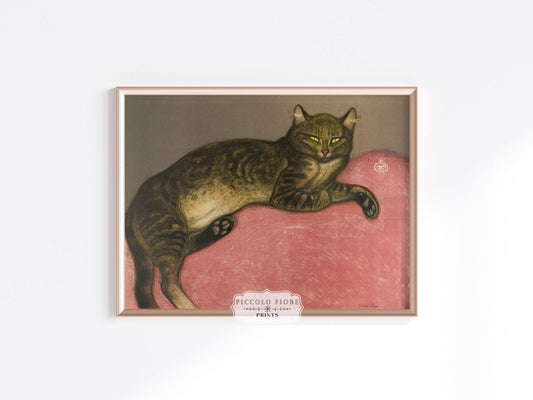 Cat on a Cushion | P330 - Single Art Prints - Piccolo Fiore Prints