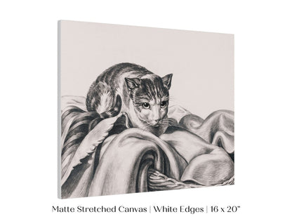 Cat Sitting in a Basket Sketch | P214 - Single Art Prints - Piccolo Fiore Prints
