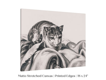 Cat Sitting in a Basket Sketch | P214 - Single Art Prints - Piccolo Fiore Prints