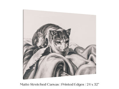 Cat Sitting in a Basket Sketch | P214 - Single Art Prints - Piccolo Fiore Prints