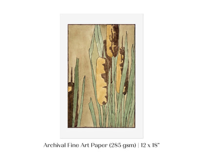 Cattails | P190 - Single Art Prints - Piccolo Fiore Prints