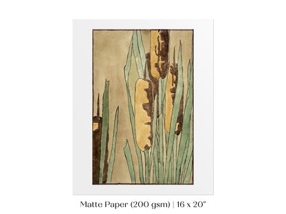 Cattails | P190 - Single Art Prints - Piccolo Fiore Prints