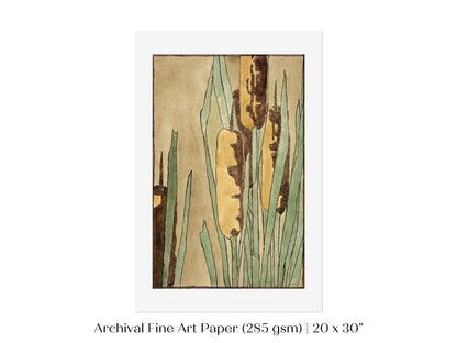 Cattails | P190 - Single Art Prints - Piccolo Fiore Prints