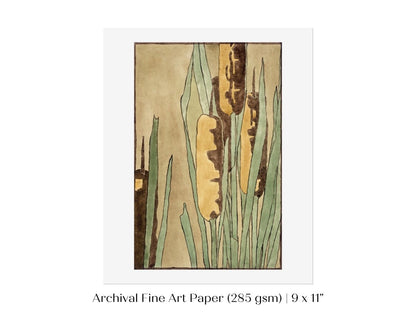 Cattails | P190 - Single Art Prints - Piccolo Fiore Prints