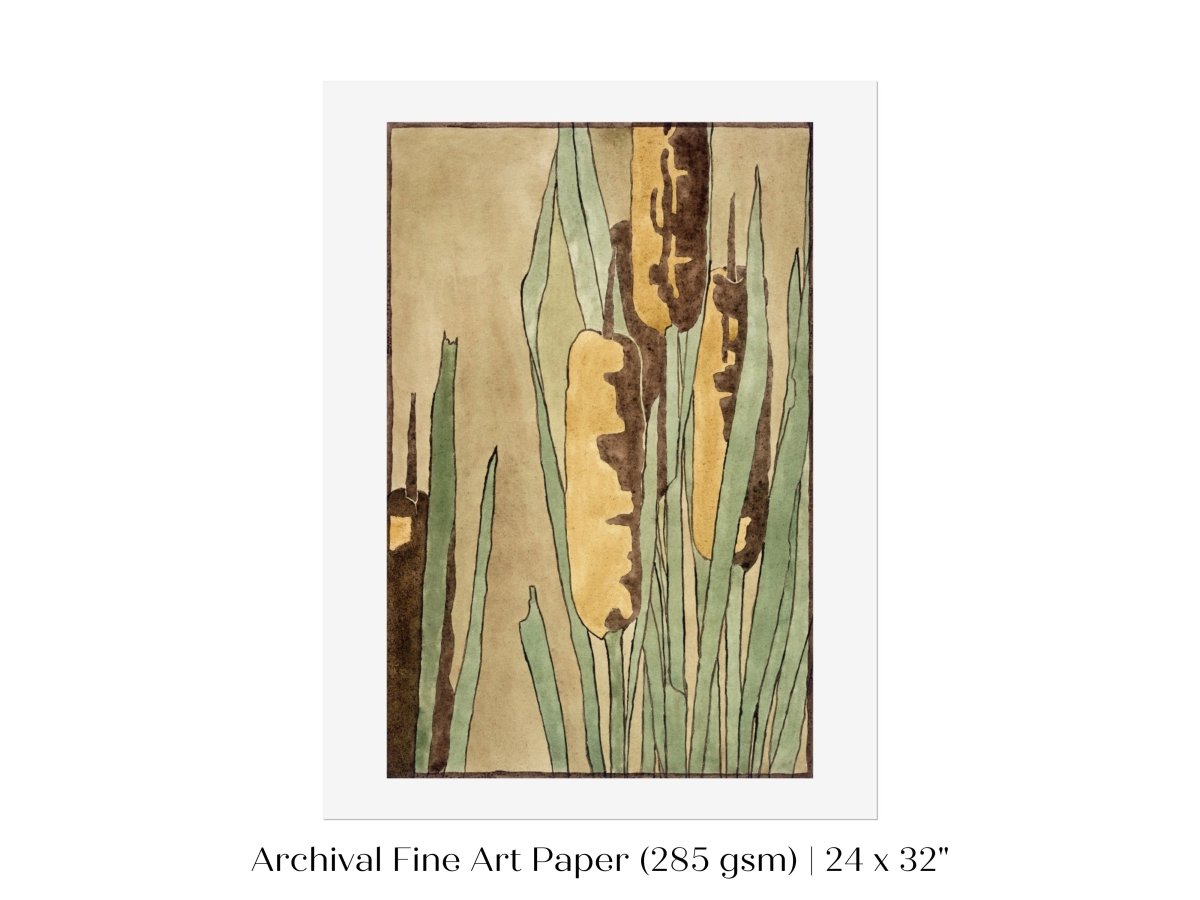 Cattails | P190 - Single Art Prints - Piccolo Fiore Prints