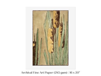 Cattails | P190 - Single Art Prints - Piccolo Fiore Prints