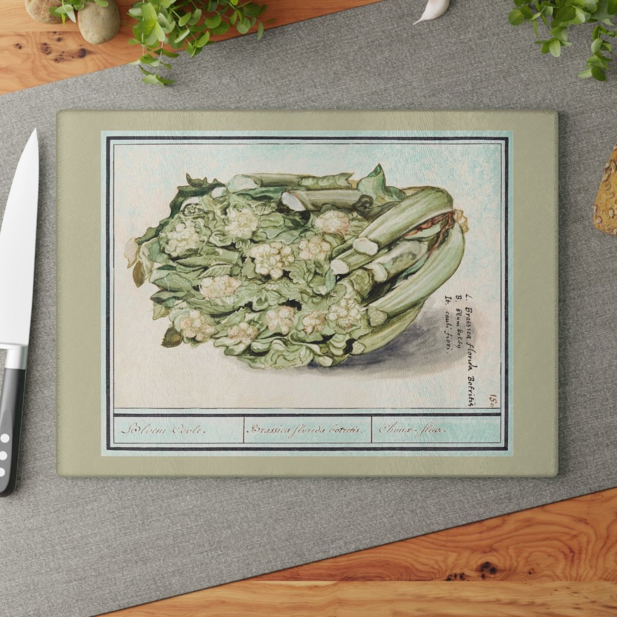 Cauliflower | Glass Chopping Board - Glass Chopping Board - Piccolo Fiore Prints