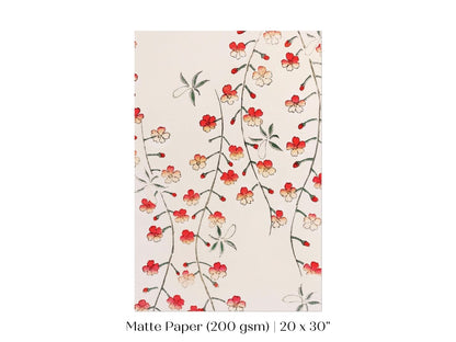 Cherry Blossom Pattern | Vintage Japanese Art | P322 - Single Art Prints - Piccolo Fiore Prints
