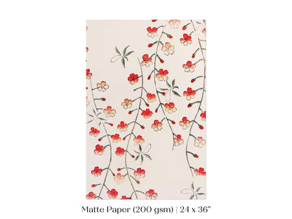 Cherry Blossom Pattern | Vintage Japanese Art | P322 - Single Art Prints - Piccolo Fiore Prints