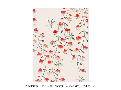 Cherry Blossom Pattern | Vintage Japanese Art | P322 - Single Art Prints - Piccolo Fiore Prints