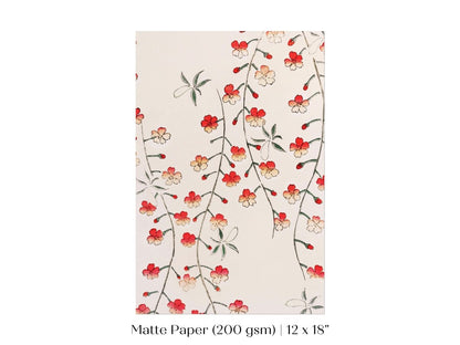 Cherry Blossom Pattern | Vintage Japanese Art | P322 - Single Art Prints - Piccolo Fiore Prints