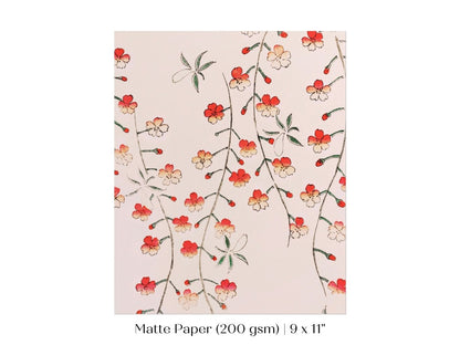 Cherry Blossom Pattern | Vintage Japanese Art | P322 - Single Art Prints - Piccolo Fiore Prints